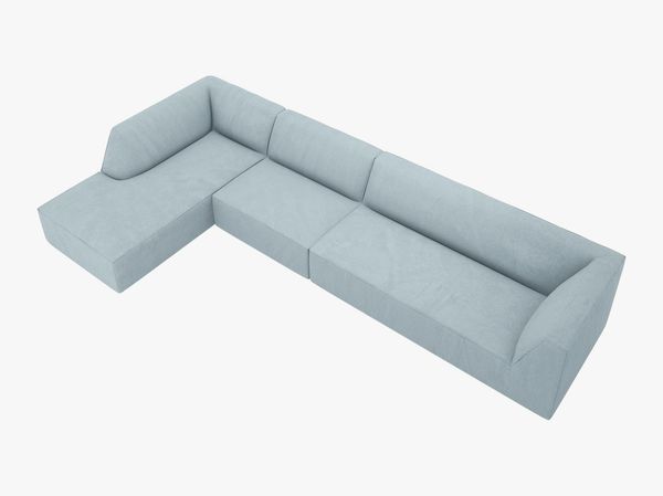 Micadoni Ecksofa Ruby 5-Sitzer Links Kord Scala Hellblau Bild 4