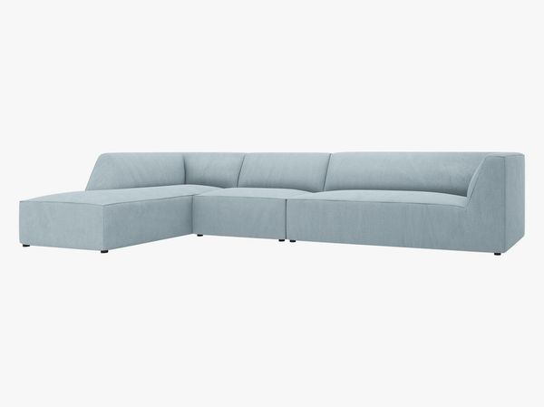Micadoni Ecksofa Ruby 5-Sitzer Links Kord Scala Hellblau Bild 2