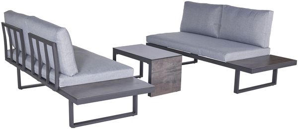 LC Garden 'Sungardo' Gartenlounge-Set inkl. Auflagen, 3tlg., individuell stellbar, Aluminium anthrazit, 70 x 35 x 41 cm Bild 5