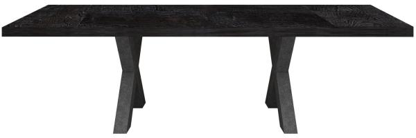 Esstisch Enzo Di Lusso 175(225/275)x78x100 Tafel Graphit/Flamed Wood Black 13967-175-ma