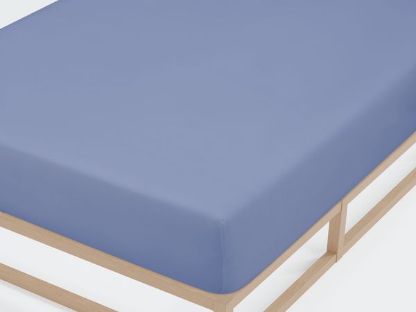 biberna Jersey-Elastic-Spannbetttuch 0077866, blau, 1x 90x190 cm - 100x220 cm