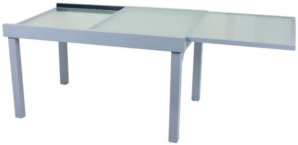 Glastisch >Lola< in grau aus AluminiumWellenglas - 75cm (H)