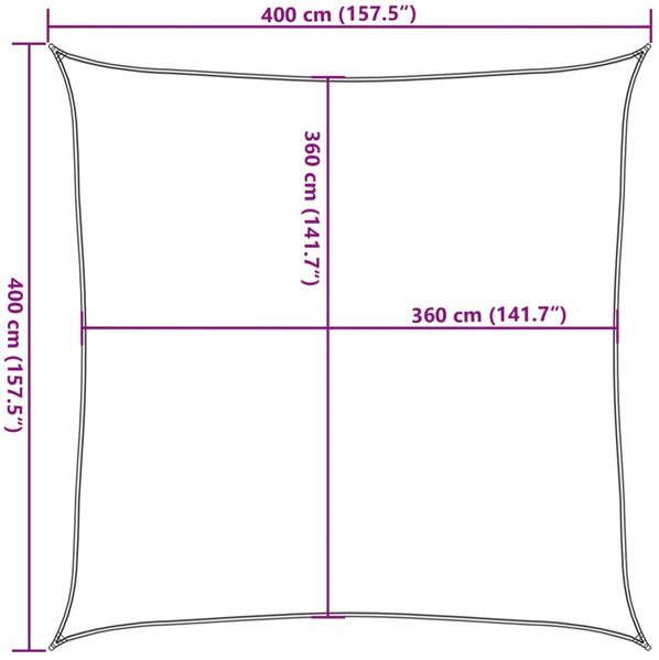 vidaXL Sonnensegel 160 g/m² Braun 4x4 m HDPE 311771 Bild 10