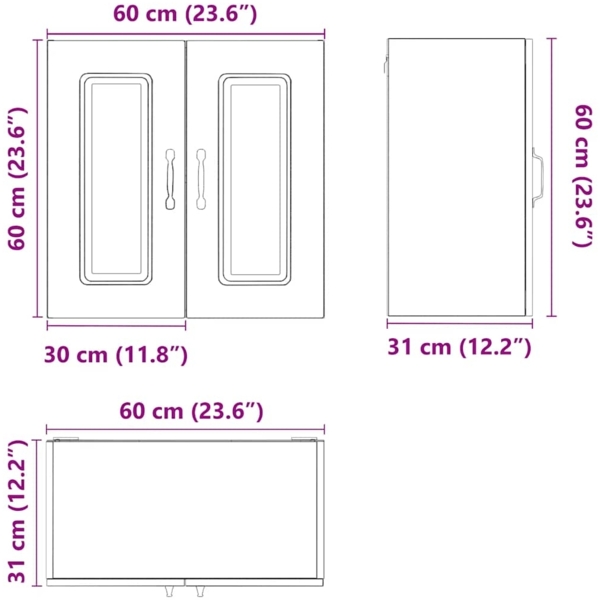 vidaXL Küchen-Hängeschrank Kalmar Braun Eichen-Optik Holzwerkstoff 853584 Bild 10
