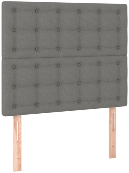 vidaXL Boxspringbett mit Matratze Dunkelgrau 100x200 cm Stoff 3131730 Bild 5