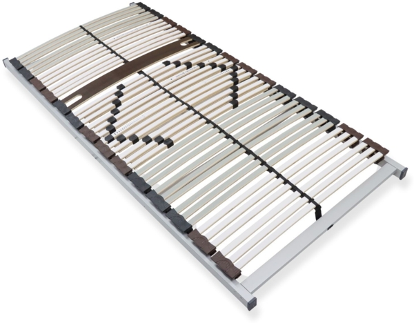 Lattenrost 90x200 cm Traglast 200 kg fertig montiert 40 Latten Härteverstellung Birkenschichtholz 7-Zonen Mittelgurt Made in Germany