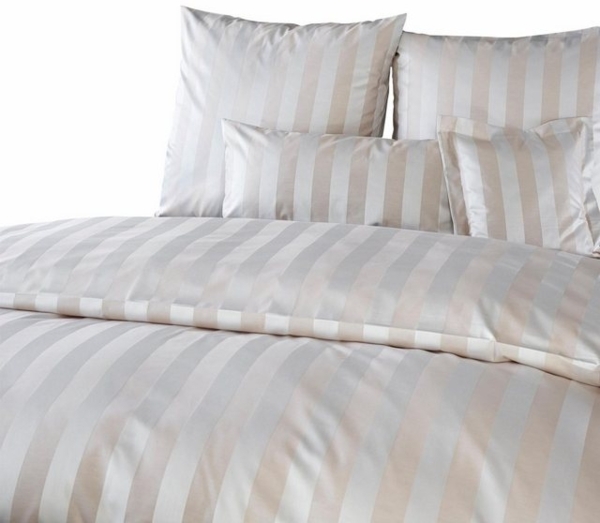 Mako-Brokat-Damast Bettwäsche - Curt Bauer Como 135x200 + 80x80 cm-0104 sand Bild 4