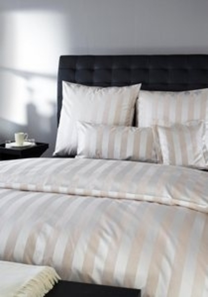 Mako-Brokat-Damast Bettwäsche - Curt Bauer Como 135x200 + 80x80 cm-0104 sand Bild 6