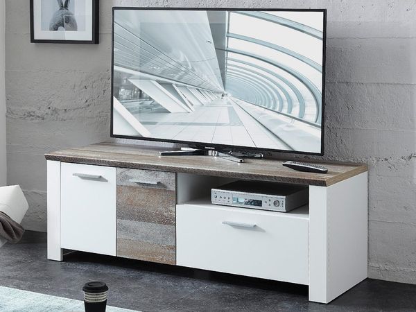 TV-Board >Mila I< in Weiß aus Metall - 144x51x48cm (BxHxT)