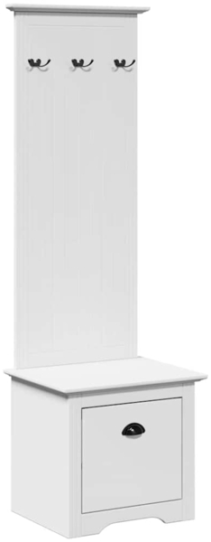 vidaXL Flurschrank mit Haken BODO Weiß 50x40x157 cm 4016872