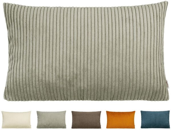 beties Kissenbezug HYggelig No. 2, (1 Stück), Samt-Breit-Cord Deko-Kissenhülle ca. 30x50 cm taupe-grau
