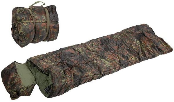 Mil-Tec Schlafsack Militär Schlafsack Pilot mit Packsack, Gefüttert