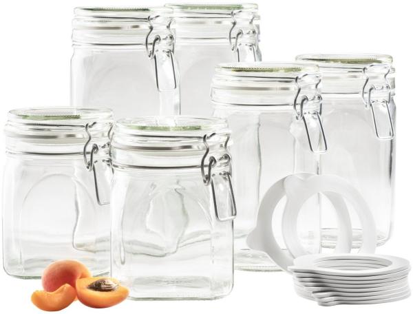 Mäser Gothika Vorratsglas-Set mit Deckel, Glas, 750 ml - 1,45 l