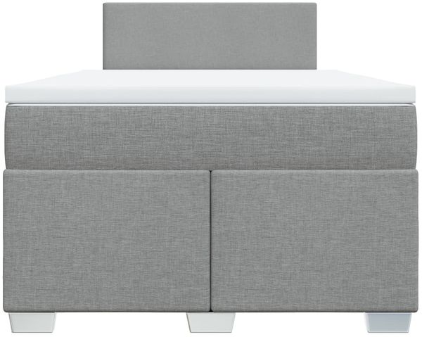vidaXL Boxspringbett mit Matratze Hellgrau 120x190 cm Stoff 3285820 Bild 4