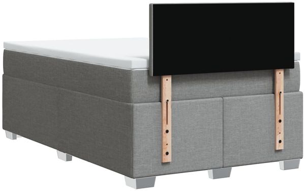 vidaXL Boxspringbett mit Matratze Hellgrau 120x190 cm Stoff 3285820 Bild 6