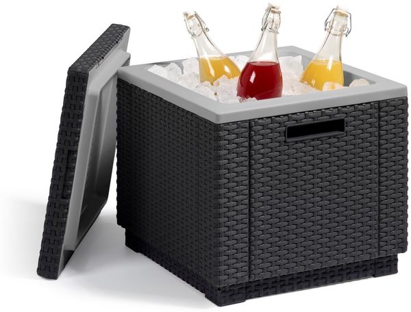 Keter Gartentisch Gartentisch Kühlbox "Ice Cube" 42x42x41 cm (42 Liter) Graphit