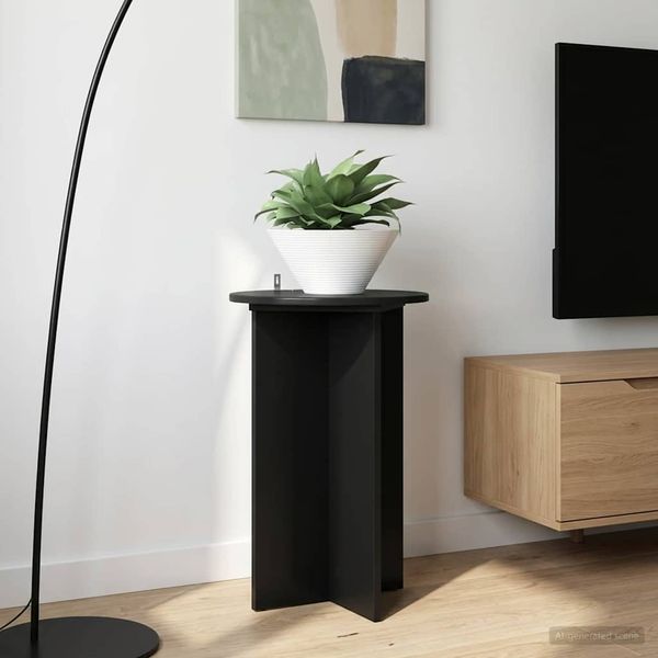 vidaXL Pflanzenständer 2 pcs Schwarz Ø40 x 60 cm Holzwerkstoff 899709