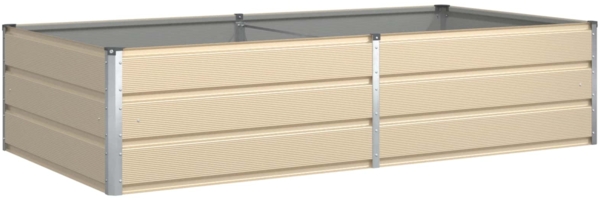 vidaXL Pflanzkübel Elfenbein 195 x 100 x 45 cm Verzinkter Stahl 42018115