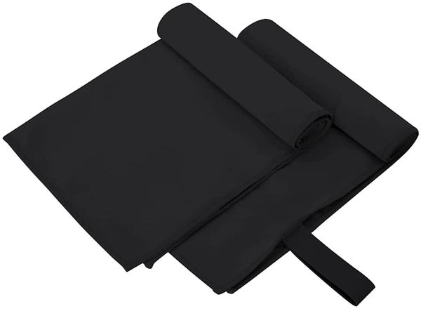 vidaXL Sporthandtücher 2 pcs Schwarz 50 x 30 cm Polyester und Polyamid 42011457