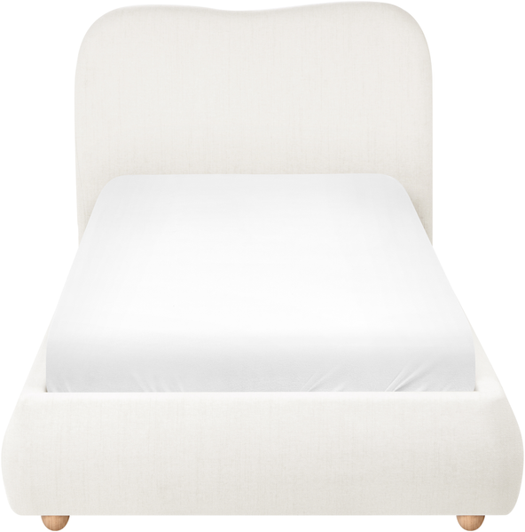 Bett mit Stauraum BLAGNAC Stoff Cremeweiß 90 x 200 cm Bild 6