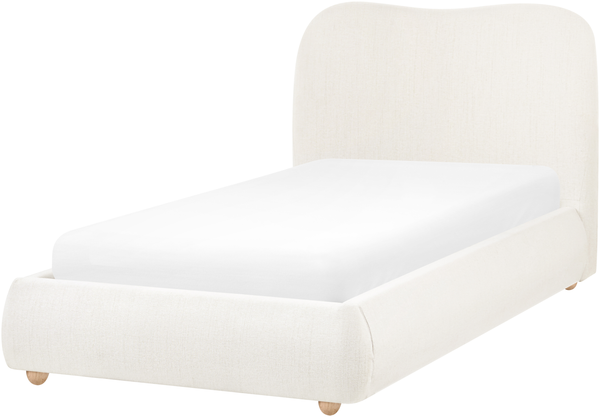 Bett mit Stauraum BLAGNAC Stoff Cremeweiß 90 x 200 cm Bild 5