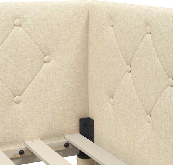 vidaXL Eckbettgestell mit Kopfteil Creme 90x190 cm Stoff 42016493 Bild 7
