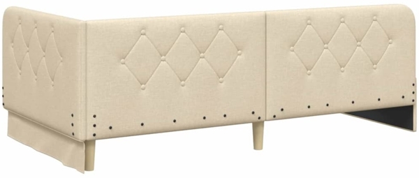 vidaXL Eckbettgestell mit Kopfteil Creme 90x190 cm Stoff 42016493 Bild 6