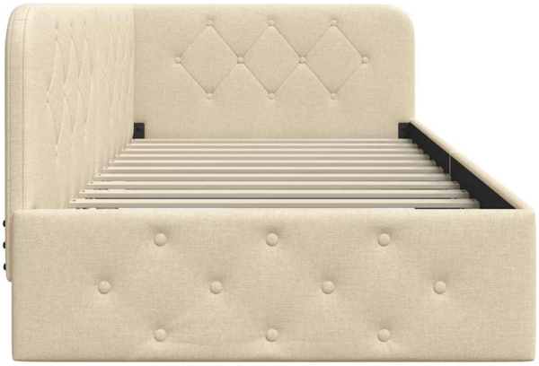 vidaXL Eckbettgestell mit Kopfteil Creme 90x190 cm Stoff 42016493 Bild 5