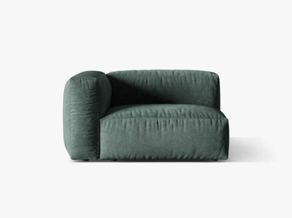 Micadoni Eckmodul Martina 1-Sitzer Samt Petrol Links