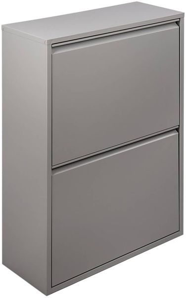 Dmora Mülleimer AnuKhatun, Abfalleimer, Behälter zur getrennten Abfallsammlung, Müllschrank, 60x25 h93 cm, Grau