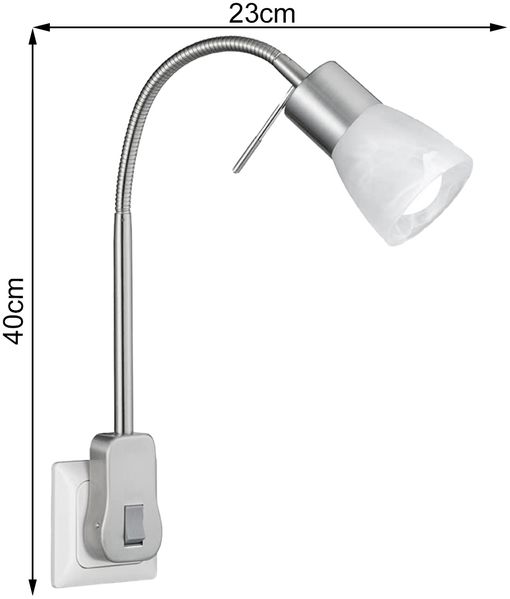 Trio Steckerspot LEVISTO incl. 1x E14 LED, 4,9W · 1x470lm, 3000K, nickel matt (891010107) Bild 4
