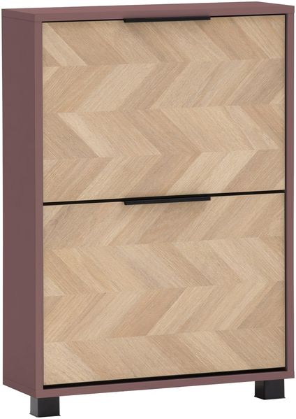 Schildmeyer Schuhschrank Schuhkipper Piazza 160855, Mauve/Fischgräten Dekor, 59,8 x 19,5 x 85,7 cm, platzsparend durch geringe Tiefe