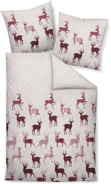 Bettwäsche DAVOS Biber (240x220 cm, mit 2 Kissen)