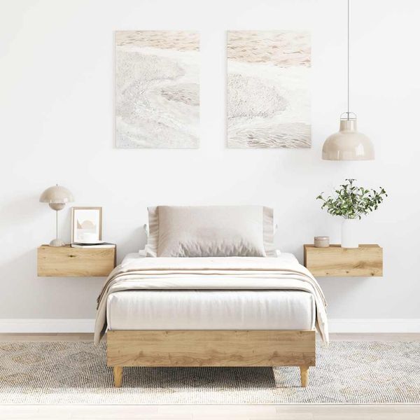 vidaXL Bettgestell ohne Matratze Artisan-Eiche 75x190cm Holzwerkstoff 861101