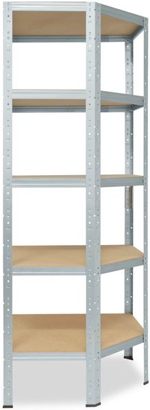 shelfplaza HOME 180x60x30 cm Eckregal in grau-verzinkt mit 5 Böden und 175 kg Traglast pro Boden Bild 4