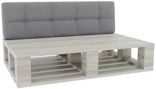 Gutekissen® Palettenkissen Gesteppte Kissen mit Knöpfen, Palettenauflagen Sitzkissen Rückenlehne Gesteppt PFG (Rückenlehne 120x60, Grau)