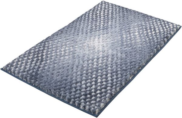 Kleine Wolke Badematte Cory, Höhe 24 mm, rutschhemmend beschichtet, fußbodenheizungsgeeignet, Polyester, rechteckig, Badteppich, modischer Farbverlauf, Hoch-Tief Effekt, waschbar