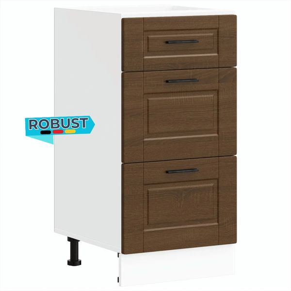 Küchenunterschrank SAMU Braun Eichen-Optik 40x46x81,5 cm | Küche Unterschrank mit Schublade