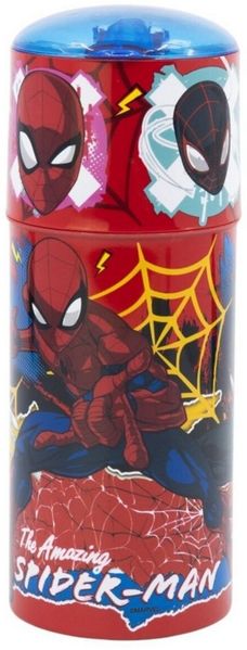 Spiderman Trinkflasche Spider-Man Trinkflasche 350ml Moving Target Kinderflasche mit Deckel