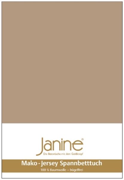 Janine Mako Jersey Spannbetttuch Bettlaken 180 - 200 x 200 cm OVP 5007 37 nougat