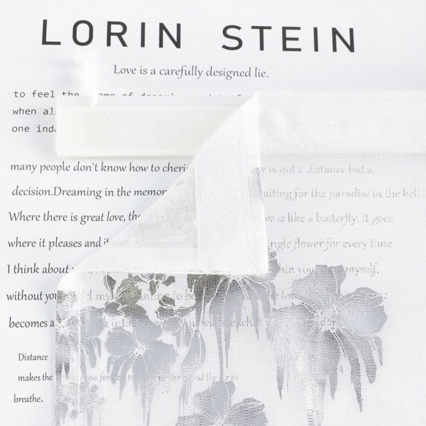 Joyswahl Schiebegardine (2 St), Klettband, transparent, Voile, Flächenvorhang mit kunstvollen und glänzenden Blumen Bild 3