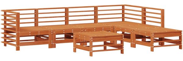 vidaXL Garten-Lounge-Set 7 pcs Wachsbraun Massives Kiefernholz 3418106 Bild 2