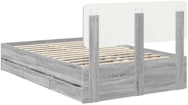 vidaXL Bettrahmen Graues Sonoma 120 x 190 cm Holzwerkstoff 3412211 Bild 10