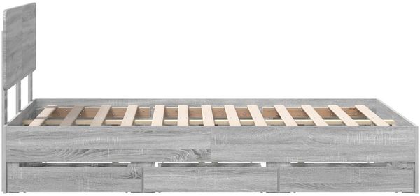 vidaXL Bettrahmen Graues Sonoma 120 x 190 cm Holzwerkstoff 3412211 Bild 9