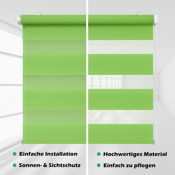 Doppelrollo "NOA", Duo-Rollo, DomDeco, Klemm- oder Schraubmontage, Klemmbar, Kettenzug, ohne Bohren, Sicht- und Blendschutz