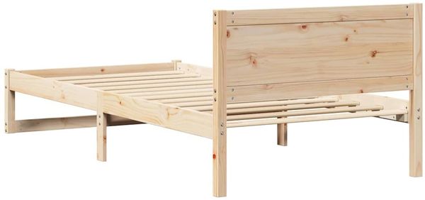 vidaXL Bettrahmen mit Kopfteil Natur 100 x 200 cm Massives Kiefernholz 873286 Bild 7