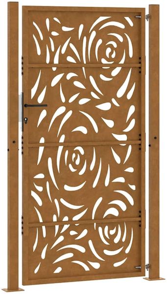 vidaXL Gartentor 100x175 cm Verwitterungsstahl Flammendesign 4100997 Bild 7
