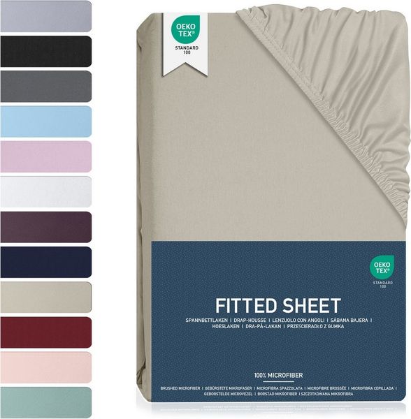 BARBONS Spannbettlaken Mikrofaser Bettlaken, 35 cm Tiefe Spannbetttuch, Gebürstete Polyester, (1 Stück), Topper