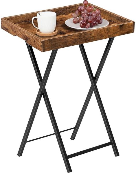 HOOBRO Beistelltisch mit abnehmbarem Tablett, klappbarer