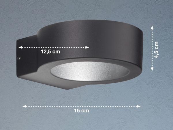 LED Außenwandleuchten 2er SET Schwarz mit Up and Down Licht - 15cm breit Bild 4